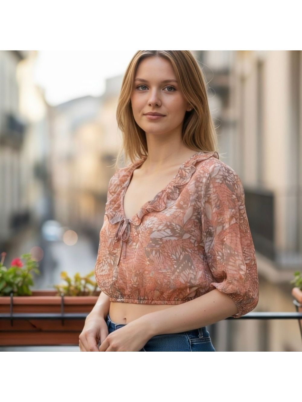 Sage The Label Coral Floral Blouse XSmall #BL21